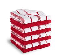 KitchenAid Albany Dishcloth 8 Pack Set, Passion Red/White, 12"x12"