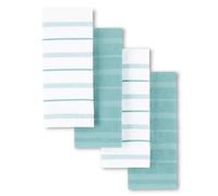 KitchenAid Albany Kitchen Towel 4-Pack Set Mineral Water Aqua/White 16""""x26""""