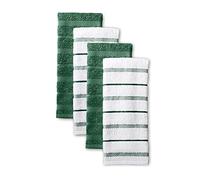 KitchenAid Albany Kitchen Towel 4-Pack Set, Pebbled Palm Green/White, 16"x26"