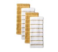 KitchenAid Albany Kitchen Towel Set 4-Pack 16"x26", Orange Sorbet Yellow/White