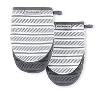 KitchenAid Albany Mini Oven Mitt 2-Pack Set, Charcoal Grey, 5.5"x8"