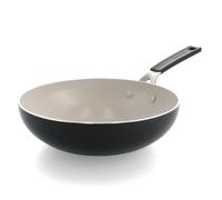 KitchenAid Aluminium Ceramic Non-Stick Wok Pan, 28 cm / 3.69 L, PFAS-Free, Induction Safe, Stainless Steel Handle, Oven Safe, Dishwasher Safe, Black