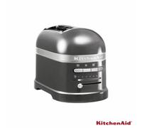 Kitchenaid Artisan 2 Slice Toaster Medallion Silver Automatic Lift 7 Shade Settings Sandwich Rack Wide Slots 1250W