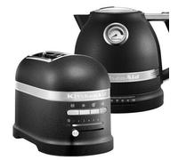 Kitchenaid Artisan Cast Iron Black 2 Slot Toaster And Kettle Set