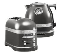 Kitchenaid Artisan Medallion Silver 2 Slot Toaster And Kettle Set