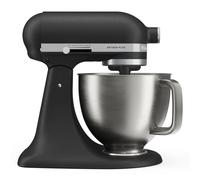 KitchenAid Artisan Plus 4.7L Stand Mixer, Tilt-Head Food Mixer with Stainless Steel Bowl, 10 Speed Settings, Dough Hook, Flat Beater & Wire Whisk Included, Cast Iron Black