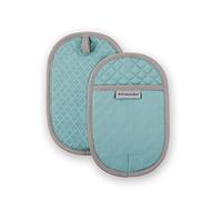 KitchenAid Asteroid Pot Holder 2-Pack Set, Aqua, 6.5"x10"