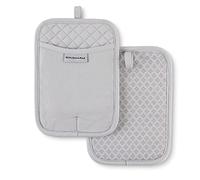 KitchenAid Asteroid Pot Holder 2-Pack Set, Matte Grey, 7"x10"