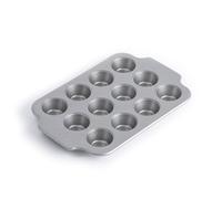 KitchenAid Bakeware Aluminized Steel PFAS-Free Nonstick 12-Cup Mini Muffin Tray, Oven Safe, Grey