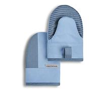 KitchenAid Beacon Two-Tone Non-Slip Mini Oven Mitt Set, Blue Velvet/Blue Heaven, 5.5"x8", 2 Piece