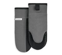 KitchenAid Beacon Two-Tone Non-Slip Oven Mitt Set, Contour Silver/Onyx Black, 5.75"x13", 2 Piece