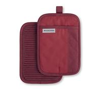 KitchenAid Beacon Two-Tone Non-Slip Pot Holder Set, Passion Red/Bordeaux, 7"x10", 2 Piece