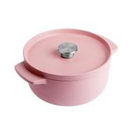KitchenAid Cast Iron Ø 22cm/3.3 Litre Casserole with Lid, High-Quality,Robust & Durable,Searing,Browning or Frying,PFAS-Free Enamel Interior,Induction,Ergonomic Handle,Oven Safe up to 260°C,Dried Rose