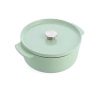 KitchenAid Cast Iron Ø 26cm/5.2 Litre Casserole with Lid, Robust & Durable,Searing,Browning or Frying,PFAS-Free Enamel Interior,Induction,Ergonomic Handle,Oven Safe up to 260°C,Pistachio