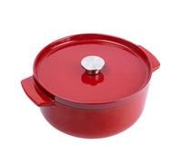 KitchenAid Cast Iron Empire Red Non-Stick 26cm Casserole Dish with Lid