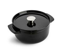 Kitchenaid Cast Iron Onyx Black Non-Stick 22Cm Casserole Dish With Lid