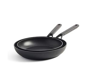 KitchenAid Classic Forged 3-Layer German Engineered Non-Stick 2-Piece Frying Pan Skillet Set, 24 cm and 28 cm, Induction, Oven Safe, Black