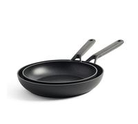 KitchenAid Classic Forged Hard Anodized PFAS-Free Healthy Ceramic Non-Stick, 24 cm and 28 cm Frying Pan Set, Induction, Oven Safe, Black