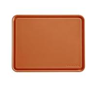 KitchenAid Classic Plastic Cutting Board with Perimeter Trench and Non Slip Edges, Dishwasher Safe, 11 x 14 inch, Scorched Orange
