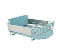 KitchenAid Compact Space Saving Rust Resistant Dish Rack with Removable Flatware Caddy and Angled Self Draining Drainboard, 12.63 x 15.87 x 5.54 Inch, Mineral Water
