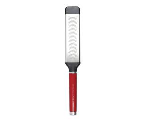 KitchenAid Etched Cheese Grater, Stainless Steel Two-Way Paddle Fine Grater Empire Red