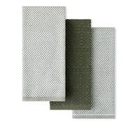 KitchenAid® Evergreen Design Series Heavyweight Textured Oversized Kitchen Towels 3-Pack Set, Absorbent 100% Cotton, Dual-Purpose, Deep Forest Green, 18"x28"