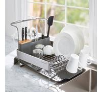 Kitchenaid Expandable Dish-Drying Rack With Glassware Attachment In Grey Grey
