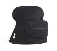 KITCHENAID Fitted Tilt-Head Solid Stand Mixer Cover with Storage Pocket, Quilted 100% Cotton, Matte Black, 14.4"x18"x10", NEW AND IMPROVED FIT