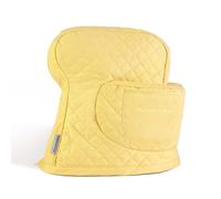 KITCHENAID Fitted Tilt-Head Stand Mixer Cover with Storage Pocket, Quilted 100% Cotton,14.4"x18"x10", Butter Yellow
