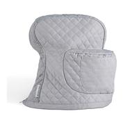 KITCHENAID Fitted Tilt-Head Stand Mixer Cover with Storage Pocket, Quilted 100% Cotton,14.4"x18"x10", Grey