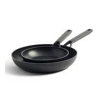 Kitchenaid Forged Aluminium 2 Piece Frying Pan Set, 20+28Cm In Black Black