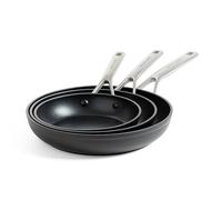KitchenAid Forged Hardened Hard Anodized PFAS-Free Ceramic Non-Stick, 20 cm, 24 cm and 28 cm Frying Pan Set, Induction, Oven Safe up to 220°C, Black