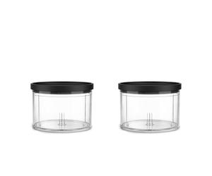 KitchenAid Go 5KTCRBA35 Cordless Top-Down Chopper Extra Bowls, Set of 2 transparent 0.83L / 3.5 Cup Bowls with Lids, BPA-Free, Prep & Store Accessory, Transparent