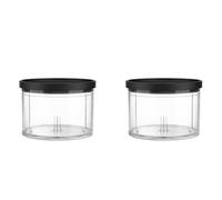KitchenAid Go Cordless Top-Down Chopper Extra Bowls, Set of 2 BPA-Free 0.83L / 3.5 Cup Bowls with Lids, Compatible with 5KTCR350, Transparent