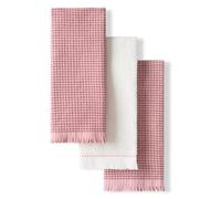 KitchenAid Gourmet Series Gridlines Kitchen Towels 3-Pack Set, 100% Cotton Absorbent, Dried Rose, 18"x28"