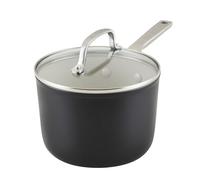 KitchenAid Hard Anodized Ceramic Nonstick Cookware Sauce Pan with Lid, 3 Quart - Matte Black