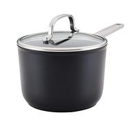 KitchenAid Hard Anodized Induction Nonstick Sauce Pan/Saucepan with Lid, 3 Quart, Matte Black