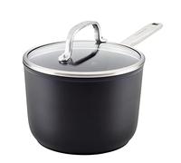 KitchenAid Hard Anodized Induction Nonstick Saucepan with Lid, 2 Quart, Matte Black