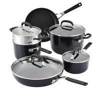 KitchenAid Hard Anodized Nonstick Cookware/Pots and Pans Set, 10 Piece, Matte Black