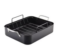 KitchenAid Hard Anodized Roasting Pan/Roaster with Removable Rack 13 Inch x 15.75 Inch Matte Black