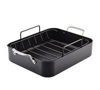KitchenAid Hard Anodized Roasting Pan/Roaster with Removable Rack, 13 Inch x 15.75 Inch, Matte Black