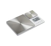 KitchenAid KQ909 Dual Platform Digital Kitchen and Food Scale, 11 pound capacity and Precision 16oz capacity, White with Stainless Steel