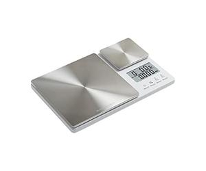 KitchenAid KQ909 Dual Platform Digital Kitchen and Food Scale, 11 Pound Capacity and Precision 16oz Capacity, White with Stainless Steel