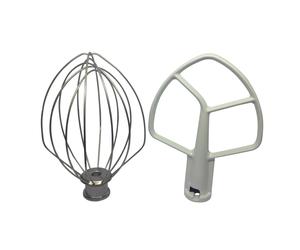 KITCHENAID MIXER 5QT BOWL LIFT TOOLS FLAT BEATER K5AB & WIRE WHISK K5AWW
