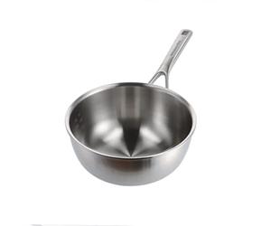 KitchenAid Multi-Ply Stainless Steel PFAS-Free Ceramic Non-Stick 22cm/3.1 Litre Chef's Pan, 3-Ply, Induction, Multi Clad, Silver