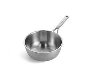KitchenAid Multi-Ply Stainless Steel PFAS-Free Ceramic Non-Stick 24 cm/3.1 Litre Chef's Pan, 3-Ply, Induction, Multi Clad, Silver