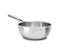 KitchenAid Multiply 3PLY Stainless Steel 20 cm/2.36 Litre Chef's Pan, PFAS Free, Triply, Multiclad, Induction Suitable, Oven Safe up to 220°C, Silver