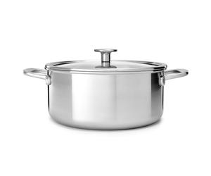 KitchenAid MultiPly 3PLY Stainless Steel 20 cm/3.11 Litre Casserole with Tempered Glass Lid, PFAS Free, Triply, Multiclad, Induction Suitable, Oven Safe up to 220°C, Silver