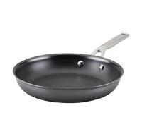 KitchenAid NITRO Carbon Steel Frying Pan/Skillet, Stainless Steel Handle, Compatible with All Cooktops, 10 Inch Open Fry Pan - Black