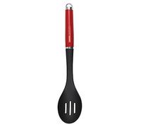 KitchenAid Nylon Slotted Spoon - Empire Red | Long handle easily reaches into deep pots, with a wide head to quickly stir, strain, and serve hot foods.